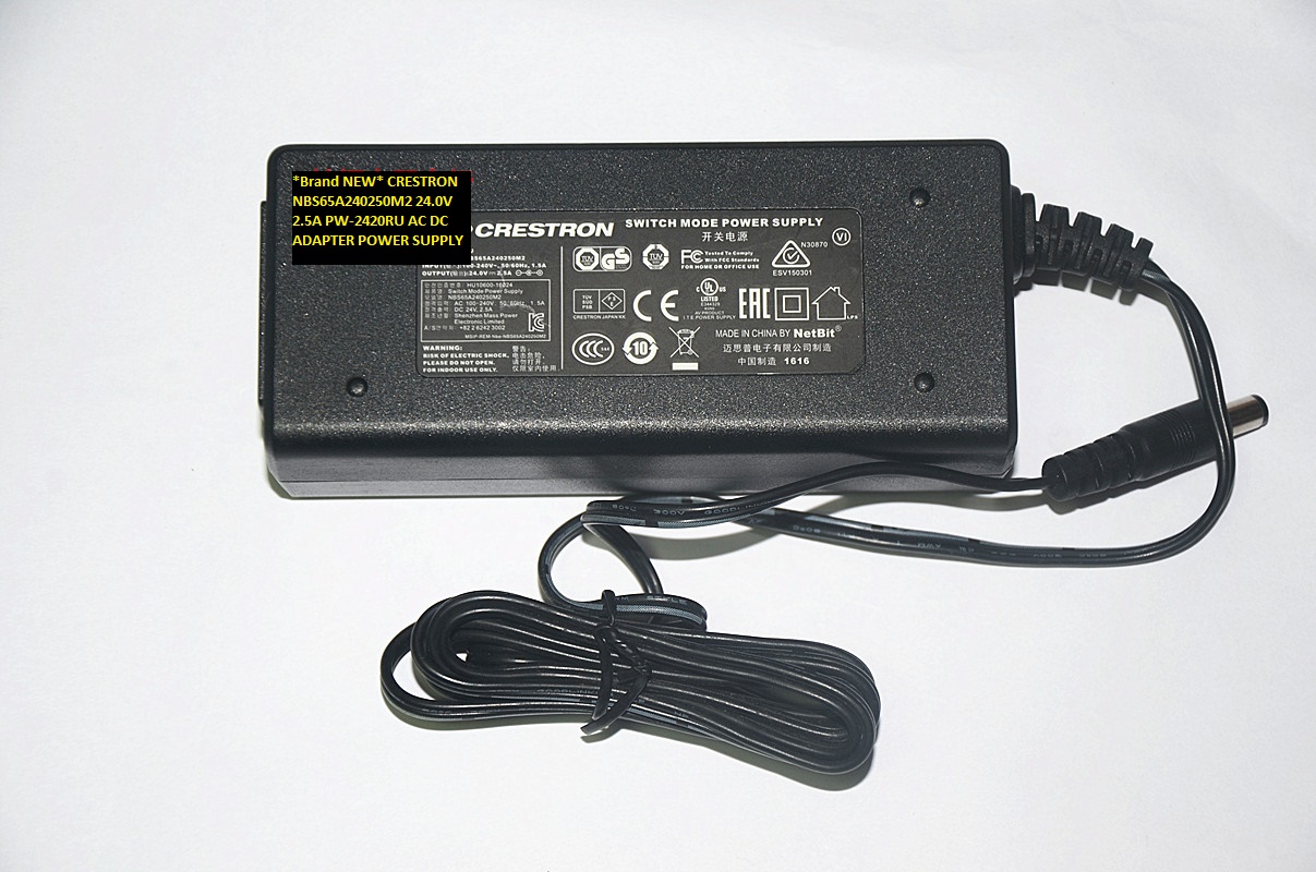 *Brand NEW* CRESTRON NBS65A240250M2 24.0V 2.5A PW-2420RU AC DC ADAPTER POWER SUPPLY - Click Image to Close